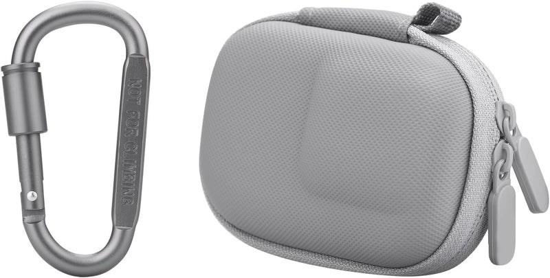 Flymile Carrying Case for DJI Osmo Action 5 Pro/4/3, Small Storage Bag for GoPro, PU Hard Travel Protector Case for Insta360 Ace/Ace Pro/2 with Wrist Strap & Carabiner Protective Accessories(Grey) - Image 1